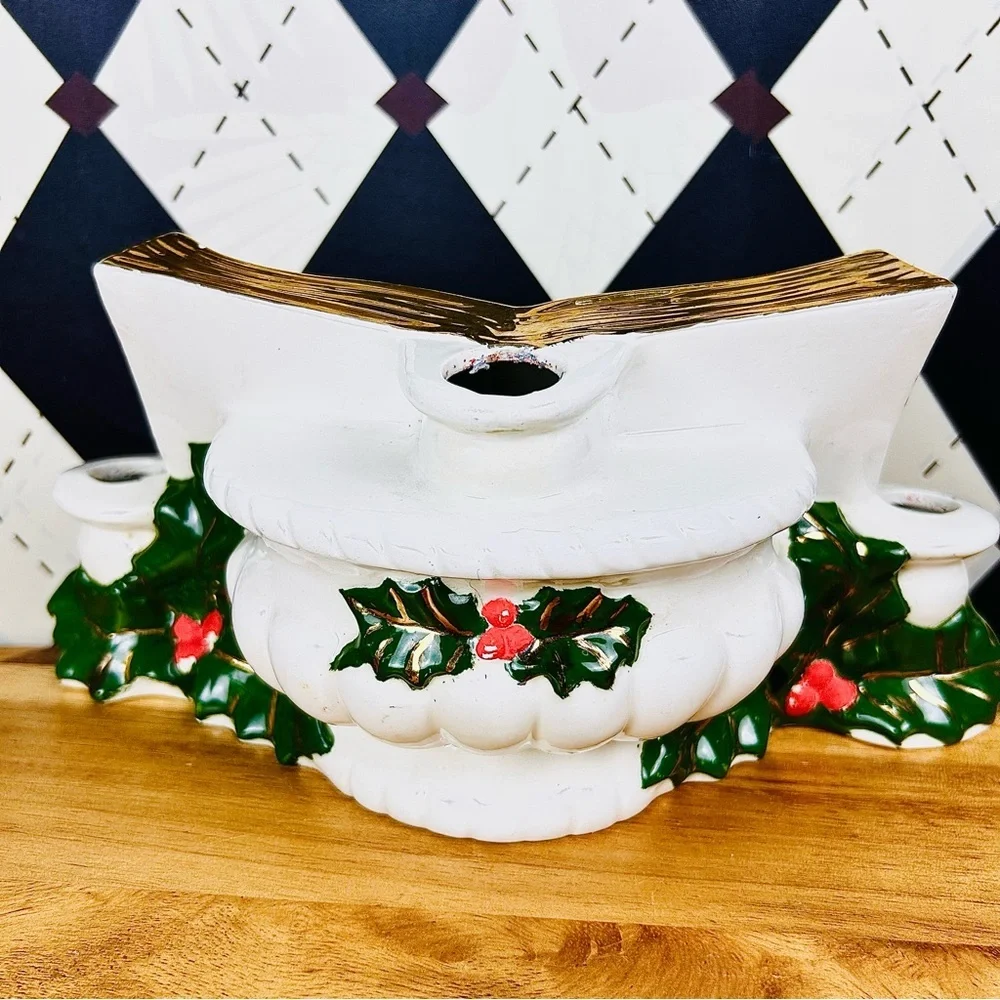 Elegant Christmas CandleHolder or Vase – Open Book Vintage| Ceramic‎